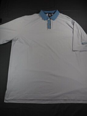 FootJoy Golf Polo Shirt, Terravita, White, Moisture Wicking, Men’s Size 2XL